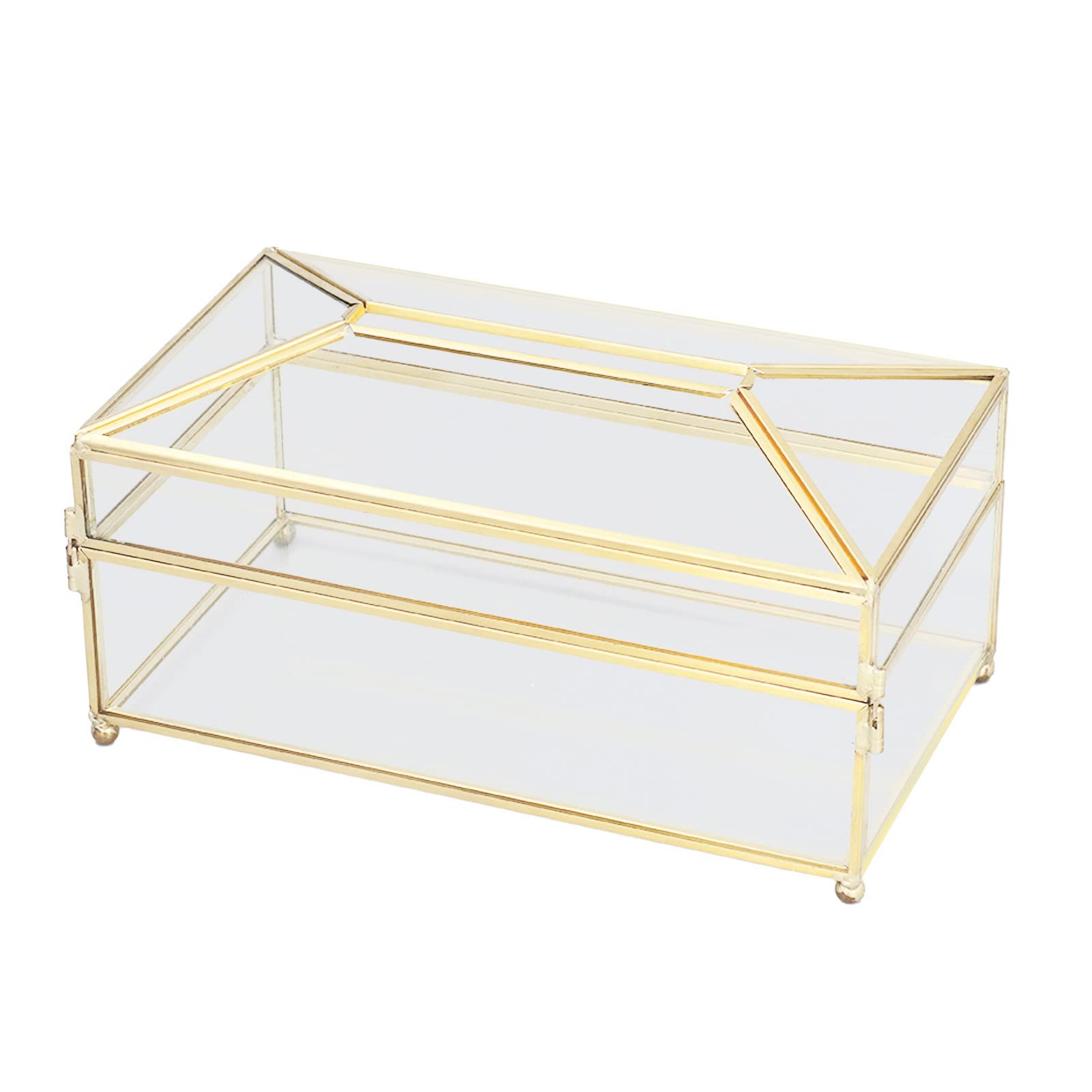 Elegant Clear Glass Tissue Box Holder - Rectangular Decorative Napkin Storage Box for Facial Tissues | Perfect for Living Room, Bedroom & Bathroom Organization