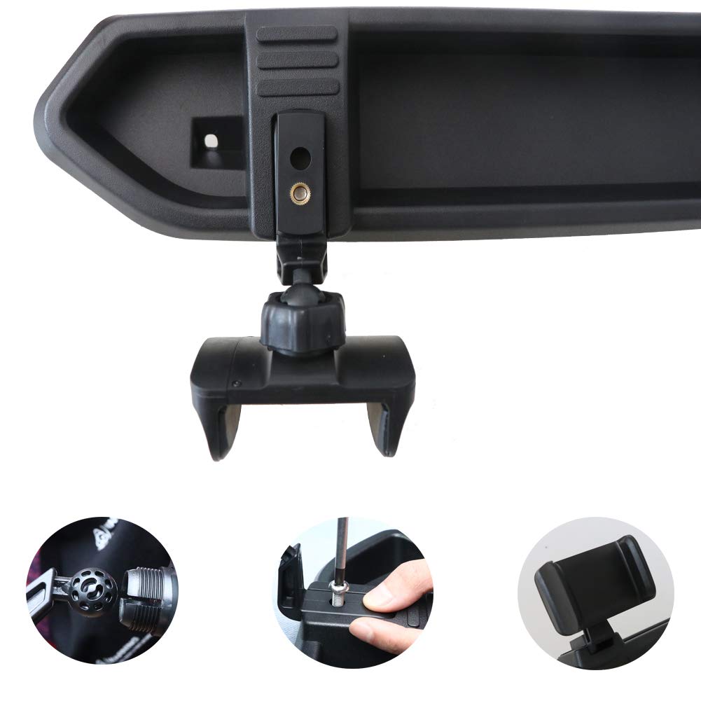 BESTAOO Universal Car Phone Mount Holder with Storage Box - Multi-Angle Adjustable Dash Tray Phone Stand for Jeep Wrangler JL/JLU/Gladiator (2018-2024) - Perfect for Road Trips, GPS Navigation & Hands-Free Driving