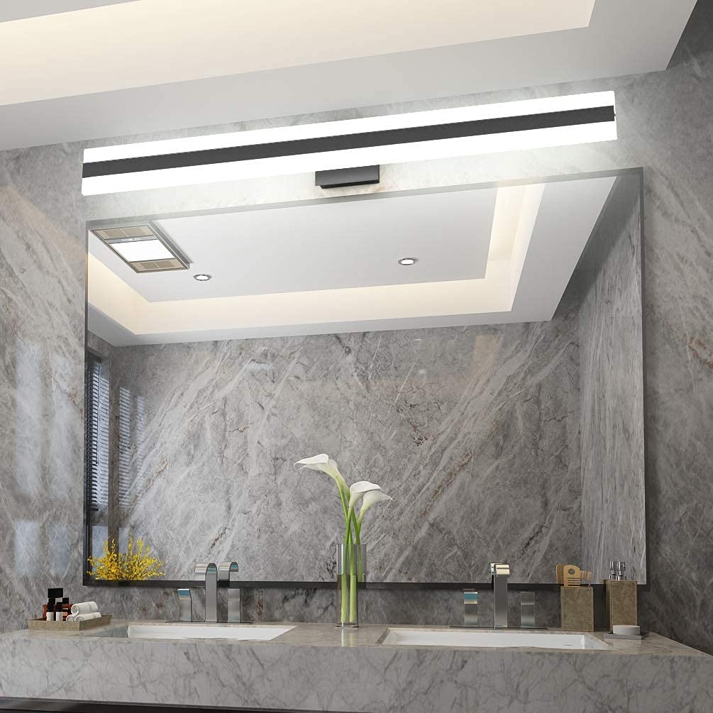 Aipsun Modern Black LED Vanity Light - Up and Down Lighting for Bathroom Mirror, Dressing Room & Makeup Area - Energy Efficient Bathroom Lighting Fixture