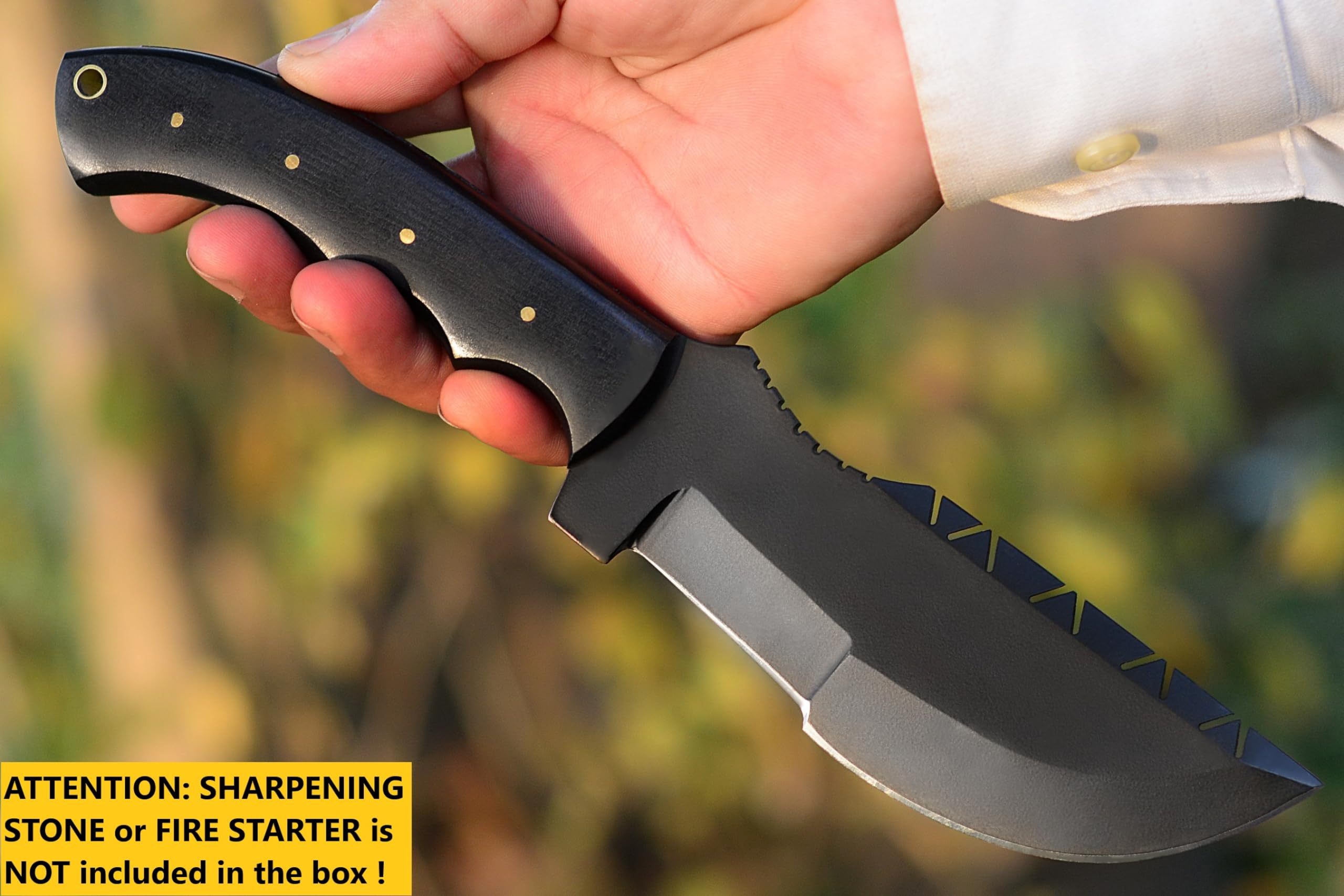 Ottoza Fixed Blade Hunting Knife - 1095 High Carbon Steel with Micarta Handle & Horizontal Carry Sheath for Outdoor Survival, Camping, Bushcraft | Perfect for Hunting, Fishing, and Wilderness Adventures