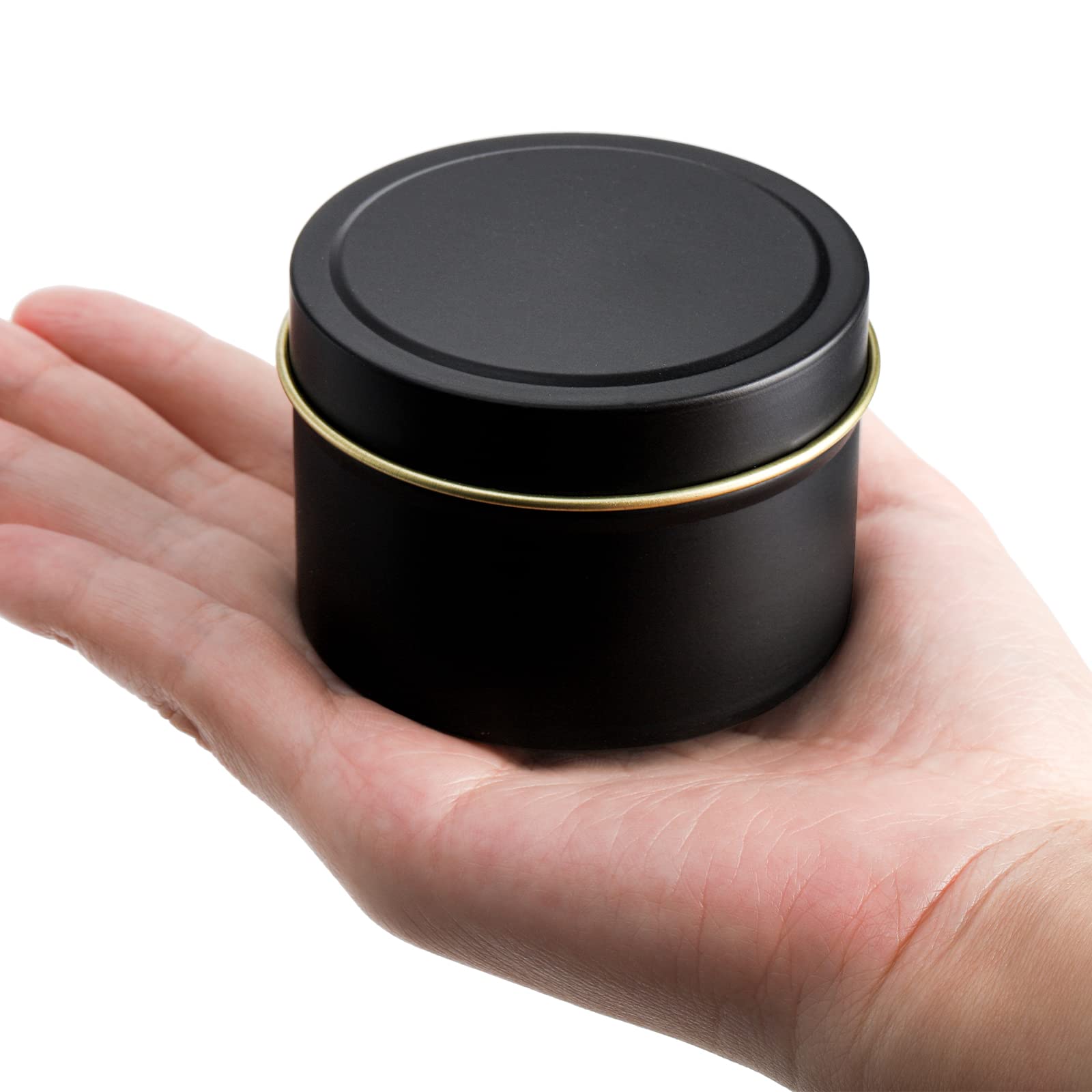 ZEAYEA 30-Piece 4 oz Round Black Metal Candle Tins with Lids - DIY Candle Making Containers, Arts & Crafts Supplies, Travel Storage Jars - Perfect for Holiday Gifts, Home Decor & Wedding Favors