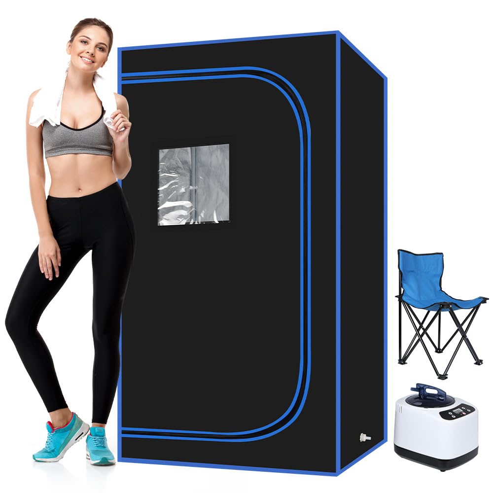 Panana Portable Steam Sauna Tent - Full Body Home Spa with 1000W 3L Steamer, Remote Control & Folding Chair - 9 Heat Levels for Detox & Relaxation - Perfect for Home Wellness & Post-Workout Recovery