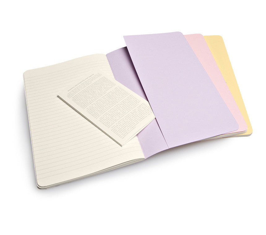 Premium Moleskine Ruled Cahier Journal Set - 3 Pack with Durable Cardboard Cover for Note Taking, Sketching & Daily Planning | Perfect for Students, Artists & Professionals