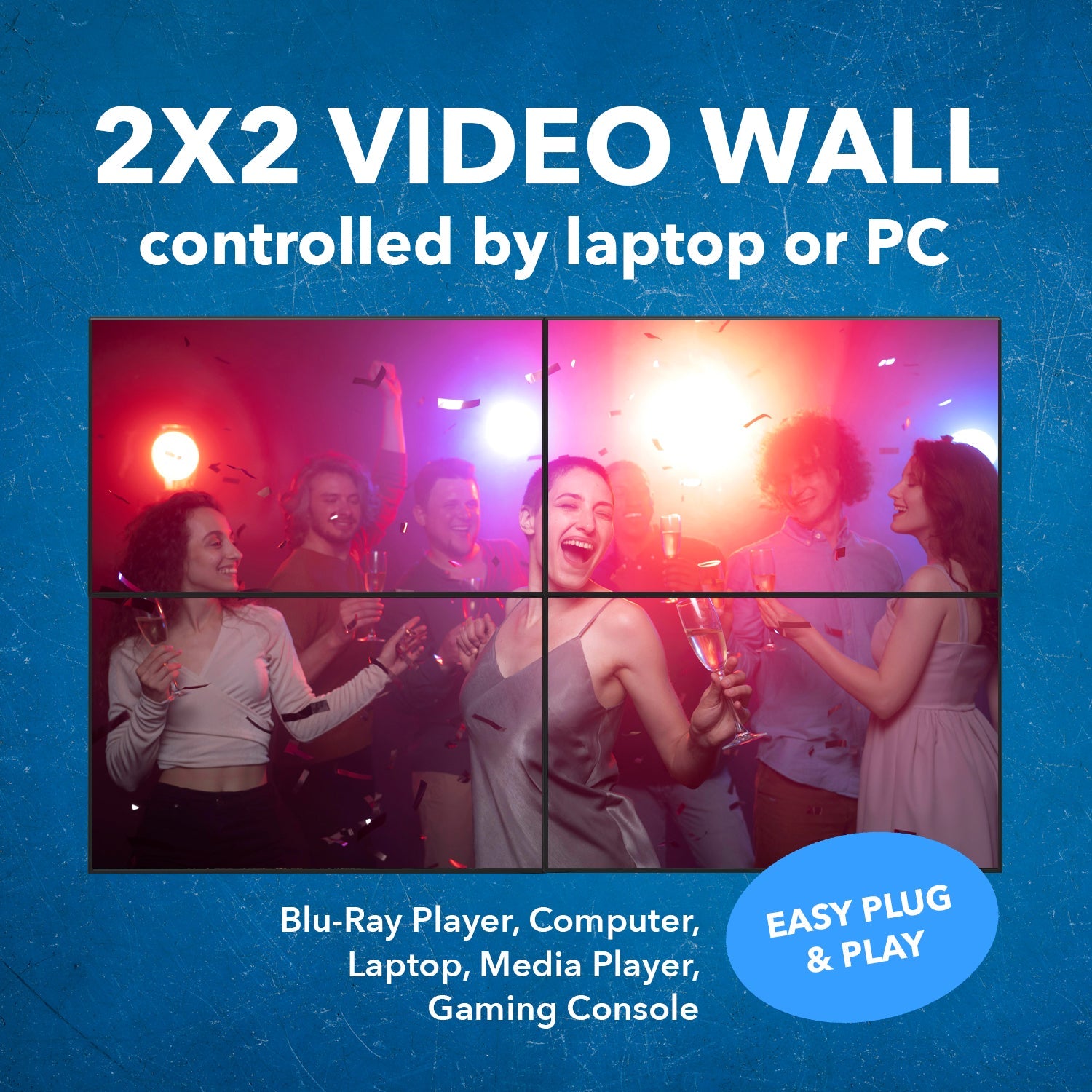2x4 Video Wall Controller with 180° Rotation - UHD 204VW for Digital Signage & Control Rooms | Perfect for Conference Rooms, Retail Displays & Command Centers