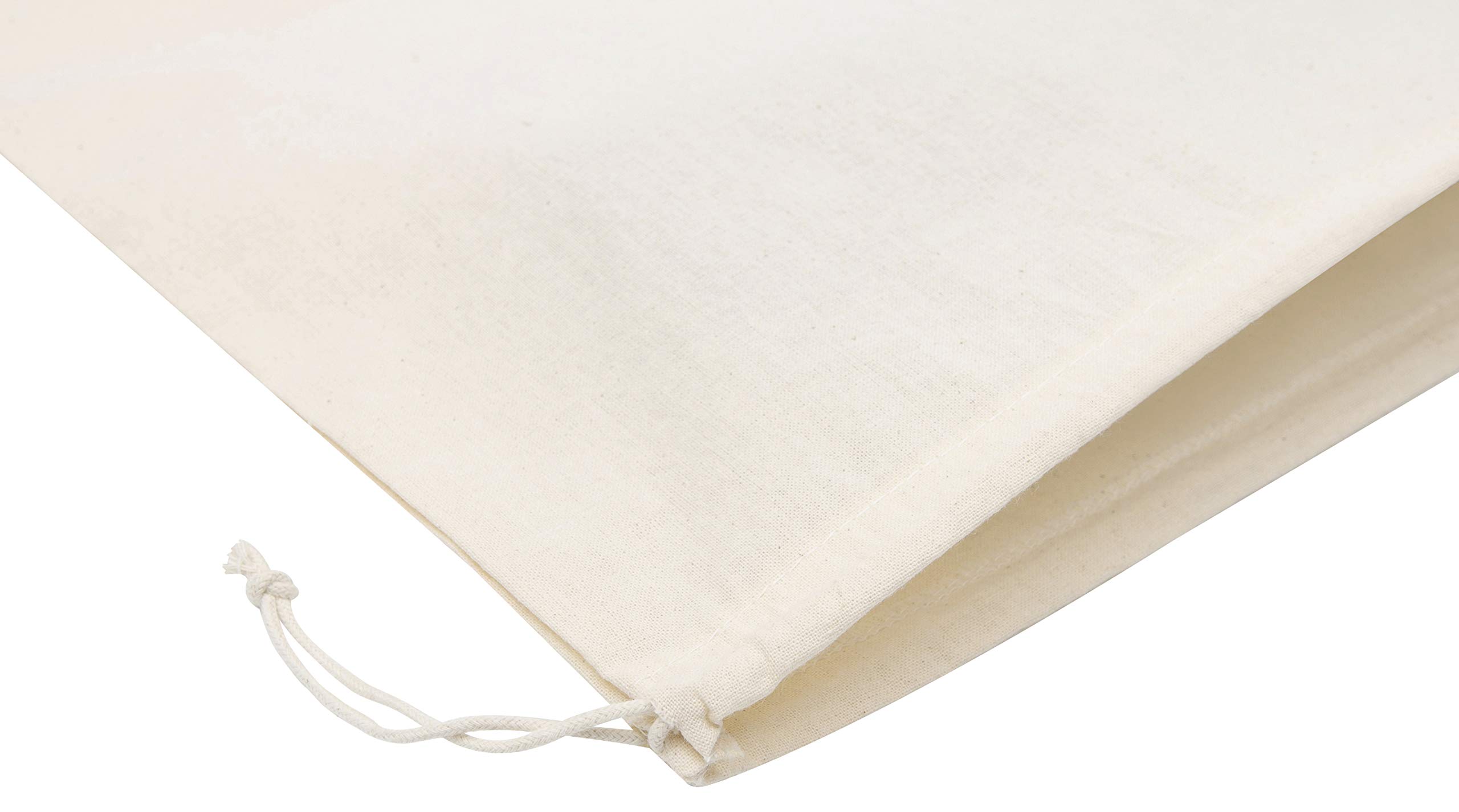 Premium 100% Cotton Muslin Shoe Storage Bags - 6 Pack Unbleached Beige (14