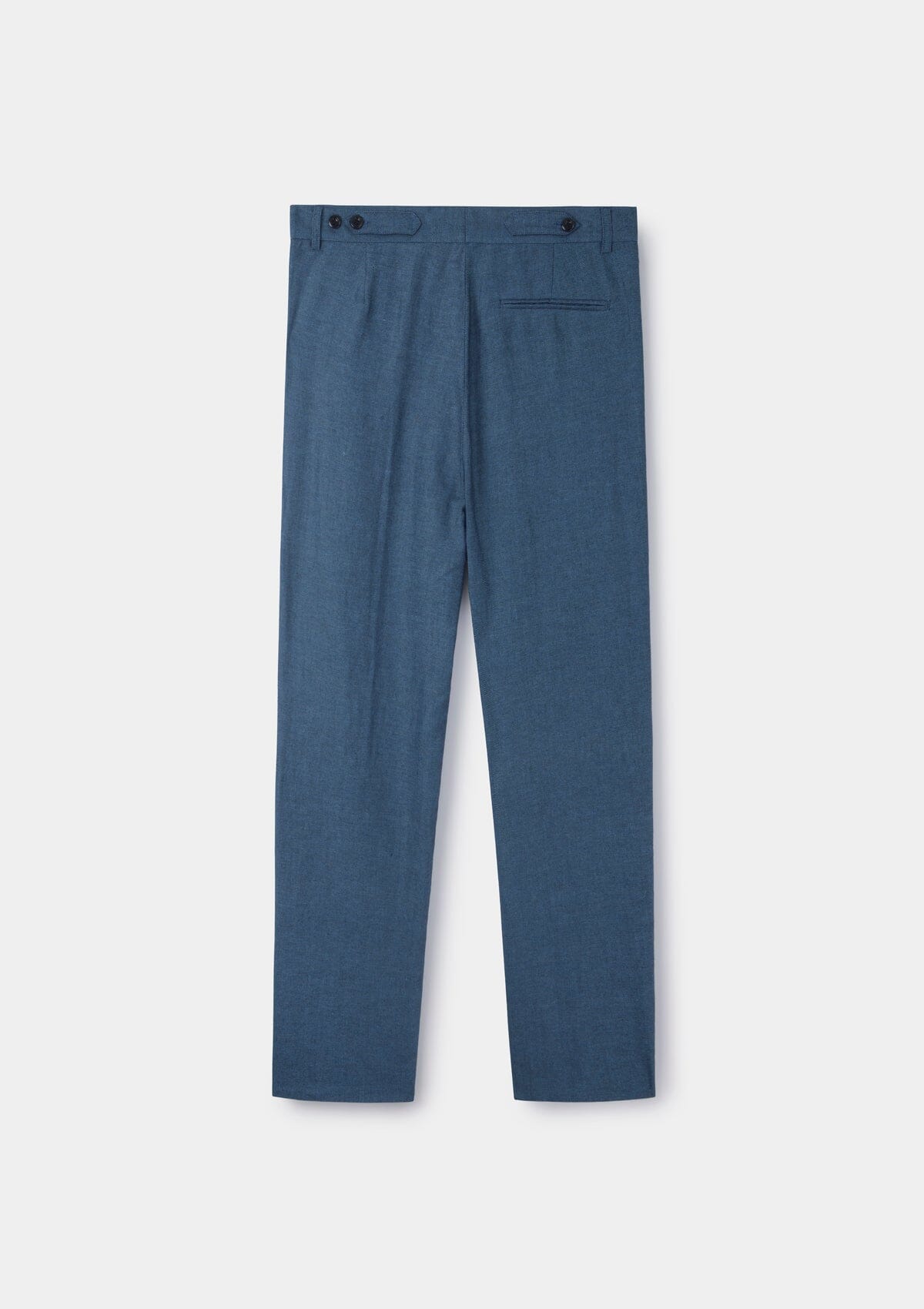 Steel Blue Cotton Linen High Waisted Pleated Trousers for Women | Comfortable Office Pants & Casual Summer Pants | Perfect for Work, Travel & Everyday Wear