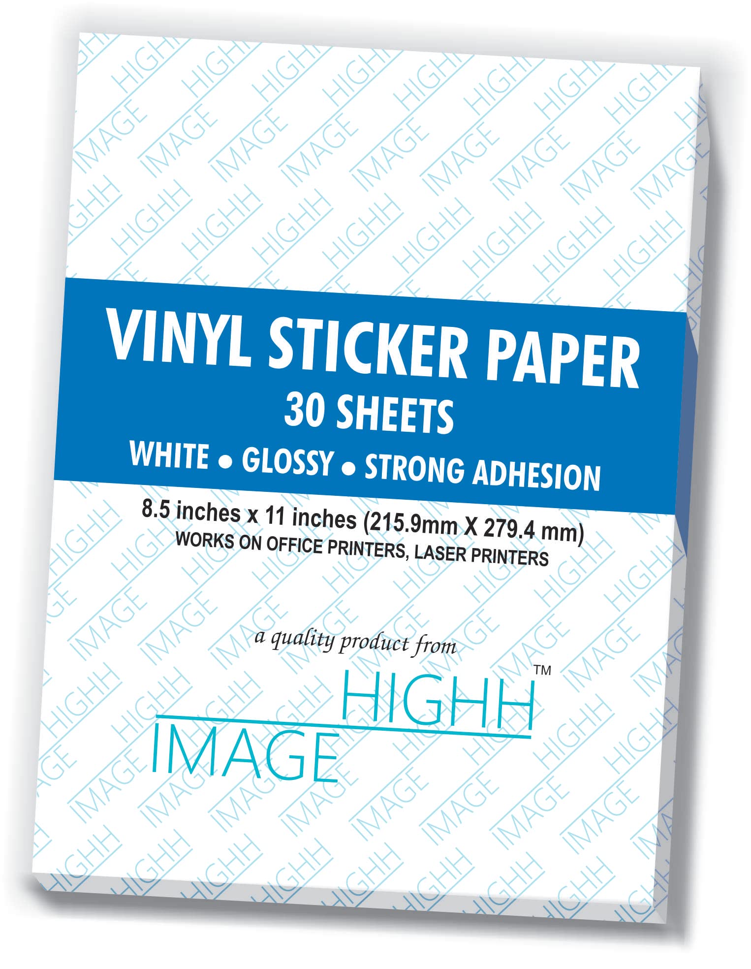 Laser Printer Sticker Paper - White Glossy 8.5x11 Inches - 1 Sheet 20 GSM Biodegradable - Perfect for Labels, Crafts & DIY Projects