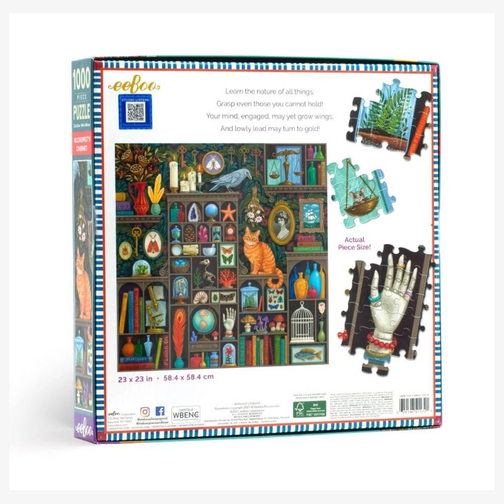 eeBoo Alchemists Cabinet 1000 Piece Jigsaw Puzzle - Challenging Adult Puzzle for Home Decor & Relaxation