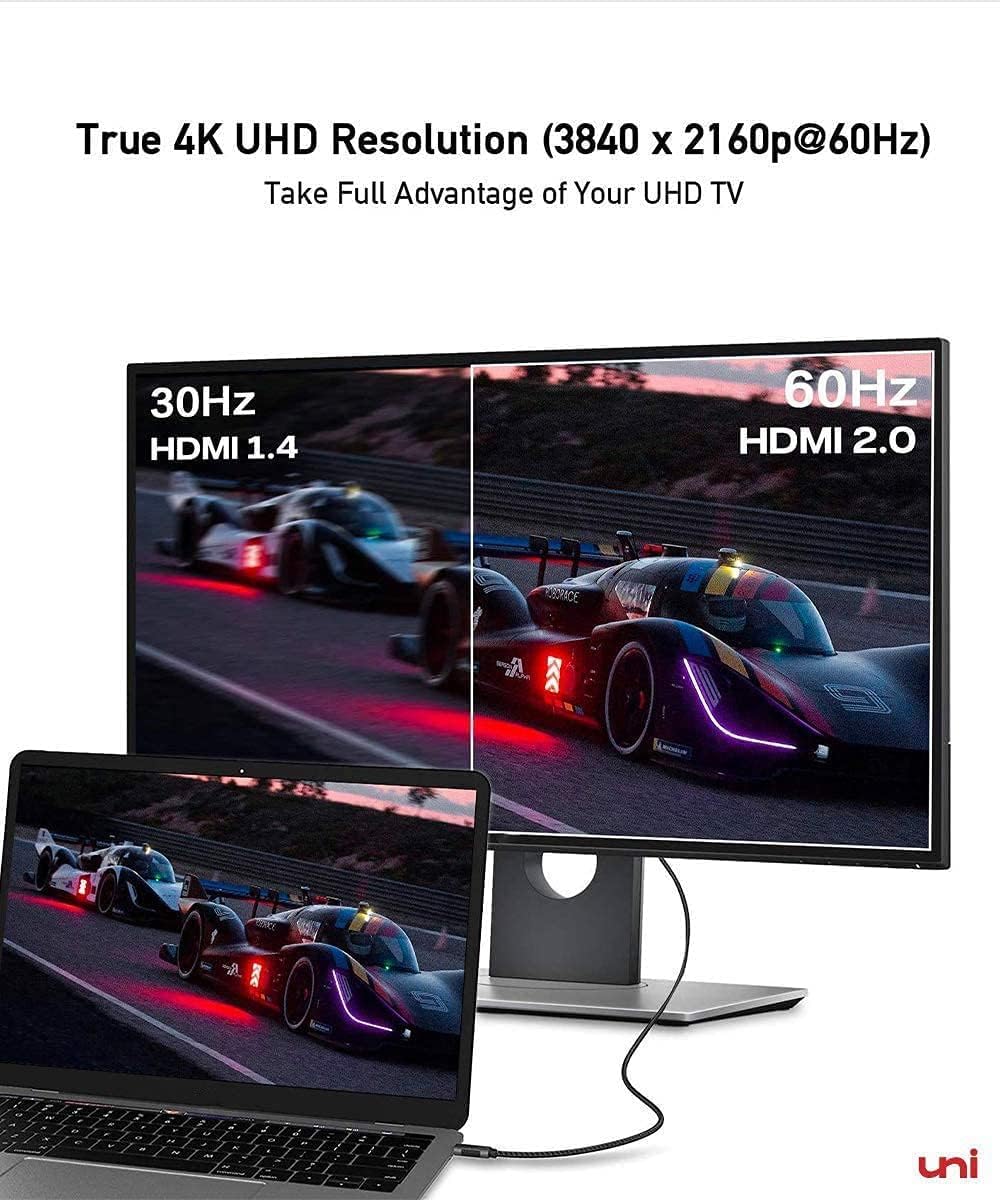 Premium 6ft USB C to HDMI Cable 4K@60Hz - Thunderbolt 4/3 Compatible for MacBook Pro/Air 2023, iPhone 15 Pro/Max, iPad Pro, Galaxy S24 - Ideal for Home Office, Presentations & 4K Streaming