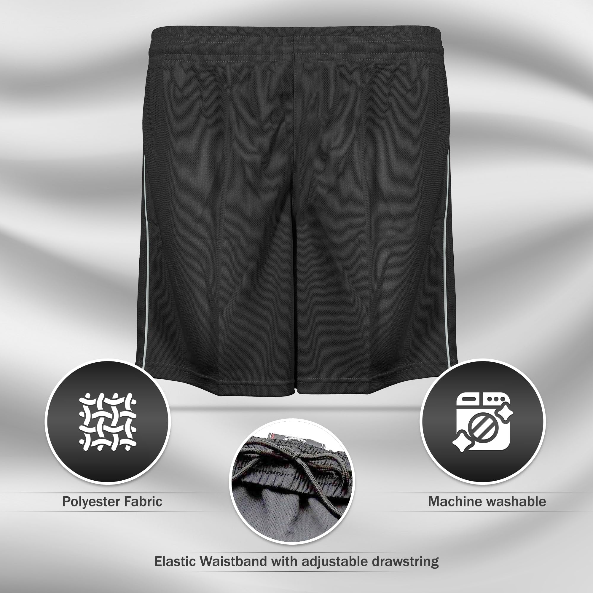 Vizari Dynamo Soccer Shorts for Boys & Girls - Adjustable Youth Athletic Shorts for Soccer, Running & Training | Perfect for Games, Practice & Outdoor Sports