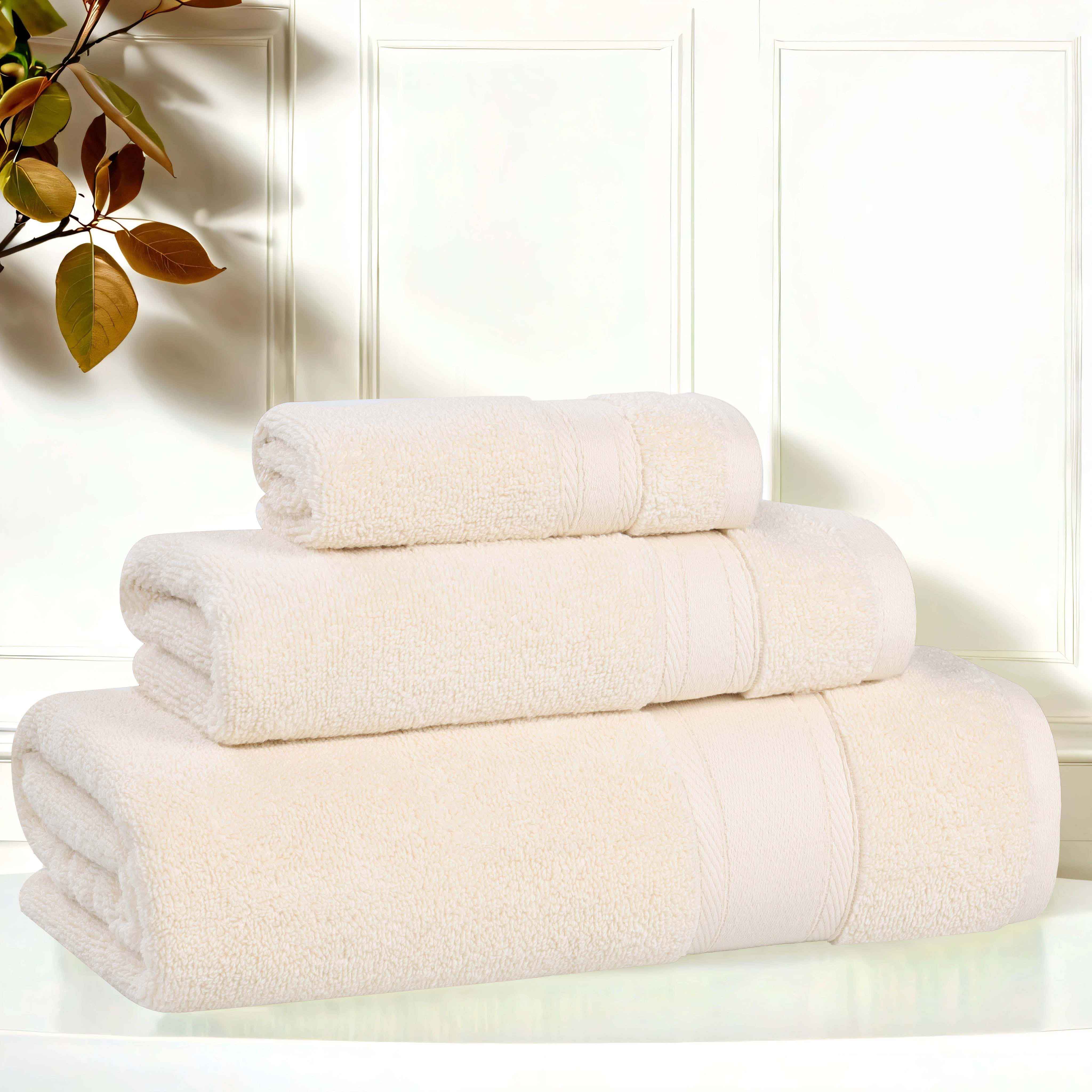 Belmont Zero Twist Cotton Medium Weight Absorbent 3-Piece Bath Towel Set | Soft & Quick-Drying | Perfect for Bathroom, Spa & Gym Use