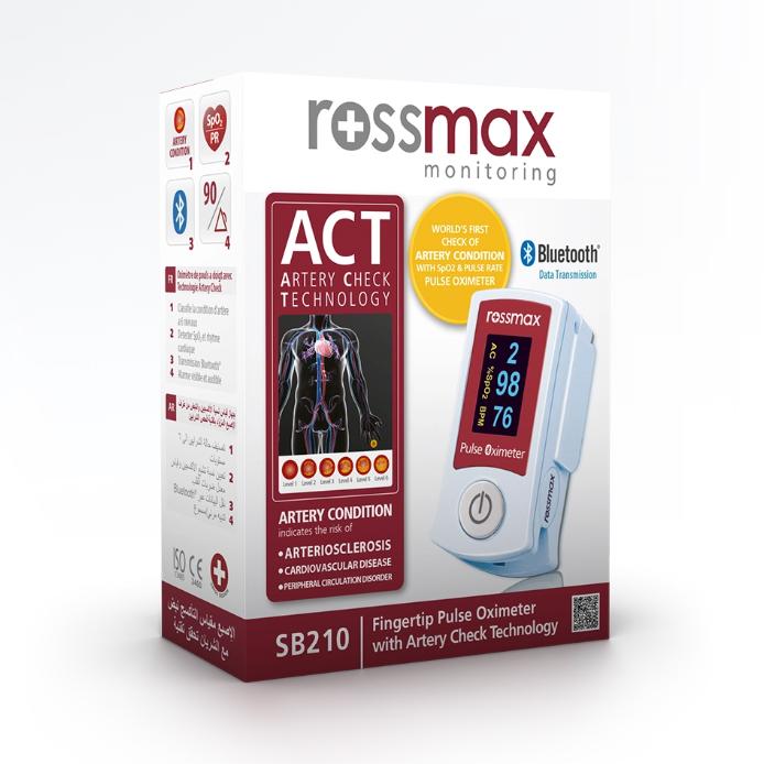 Rossmax ACT SB210 Fingertip Pulse Oximeter - Accurate Blood Oxygen & Heart Rate Monitor for Home Use, Sports, and Travel