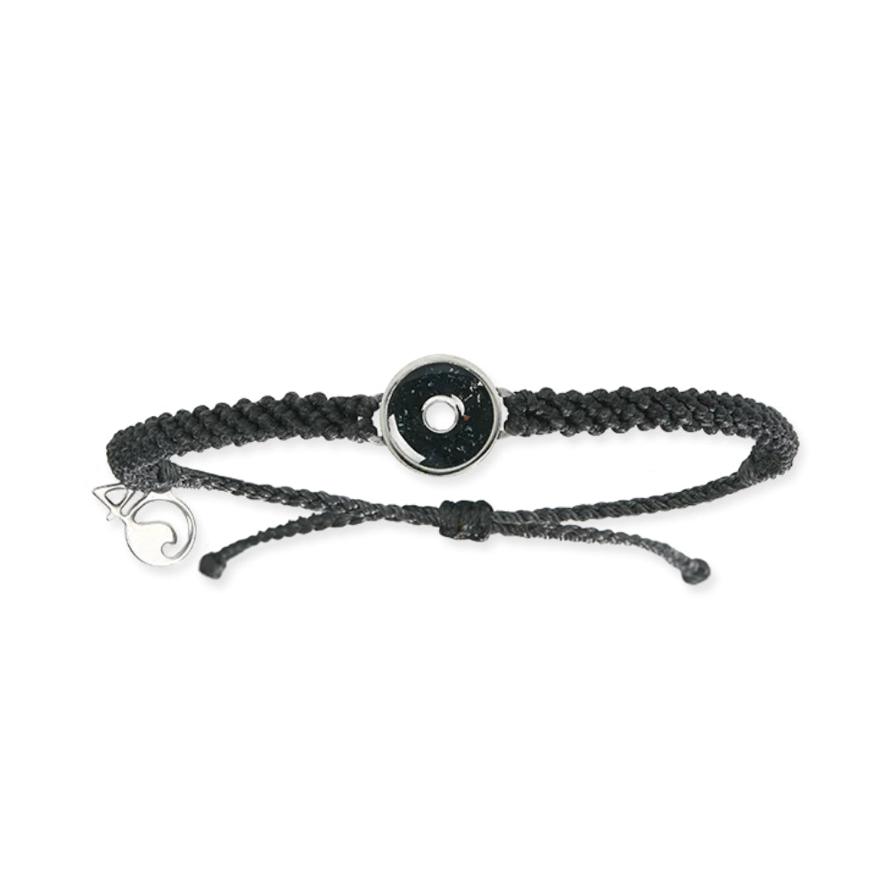 4Ocean Osborne Reef Black Braided Tire Crumb Bezel Bracelet - Eco-Friendly Upcycled Tire Jewelry for Men & Women - Perfect for Beach, Outdoor & Casual Wear