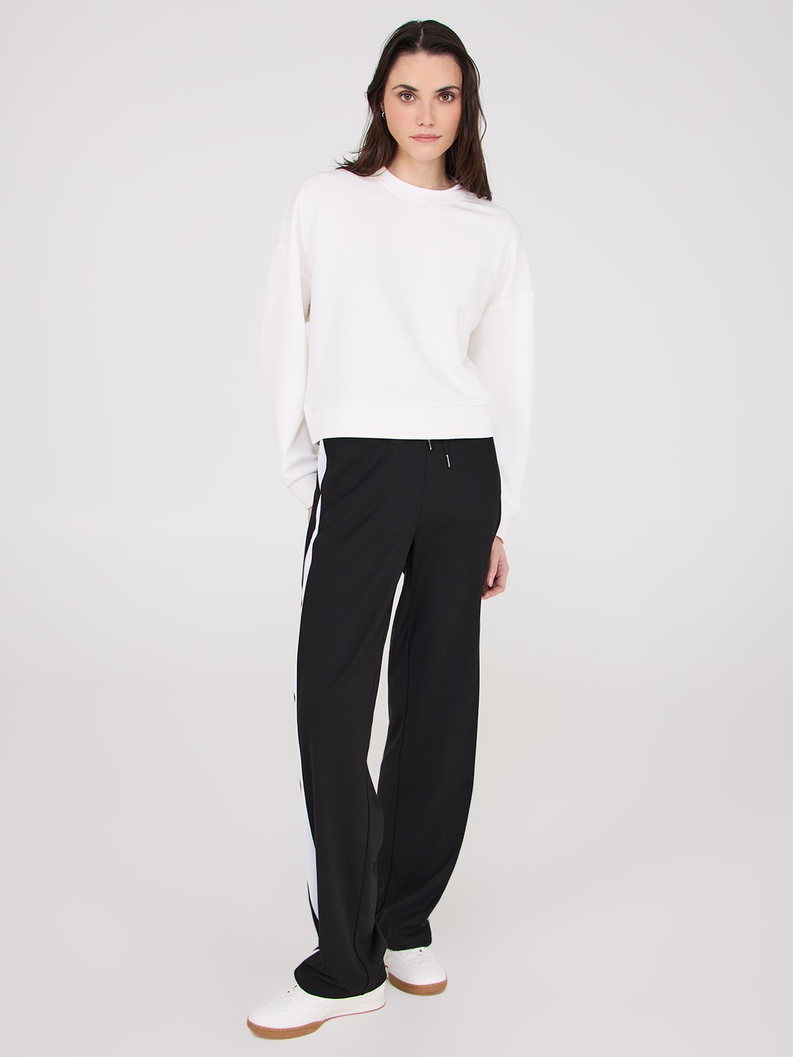 Stylish Contrast Side Band Wide Leg Pants for Women - Comfortable High Waisted Lounge & Office Pants - Perfect for Casual Wear, Work Outfits and Everyday Fashion