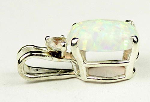 Beautiful Sterling Silver Pendant with Created White Opal and CZ Accents - Perfect for Everyday Wear & Special Occasions | SP020