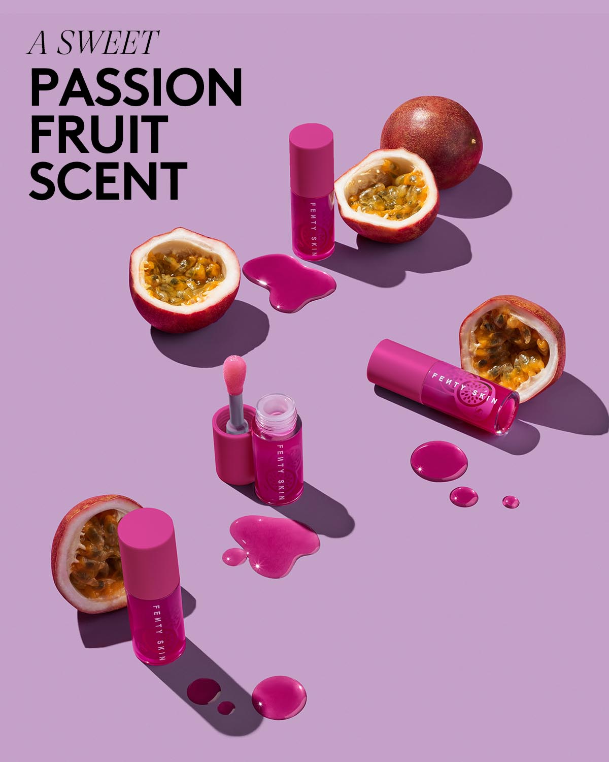 Fenty Treatz Hydrating & Strengthening Lip Oil - Passion Fruit Flavor | Moisturizing Lip Care for Dry Lips | Perfect for Daily Use & Nighttime Lip Treatment
