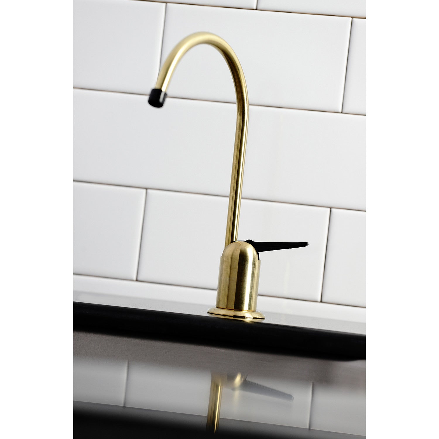 Americana K6197 Single Handle 1 Hole Deck Mount Water Filtration Faucet in Brushed Brass - Premium Filtered Drinking Water Faucet for Kitchen Sink, Countertop & Bar Use
