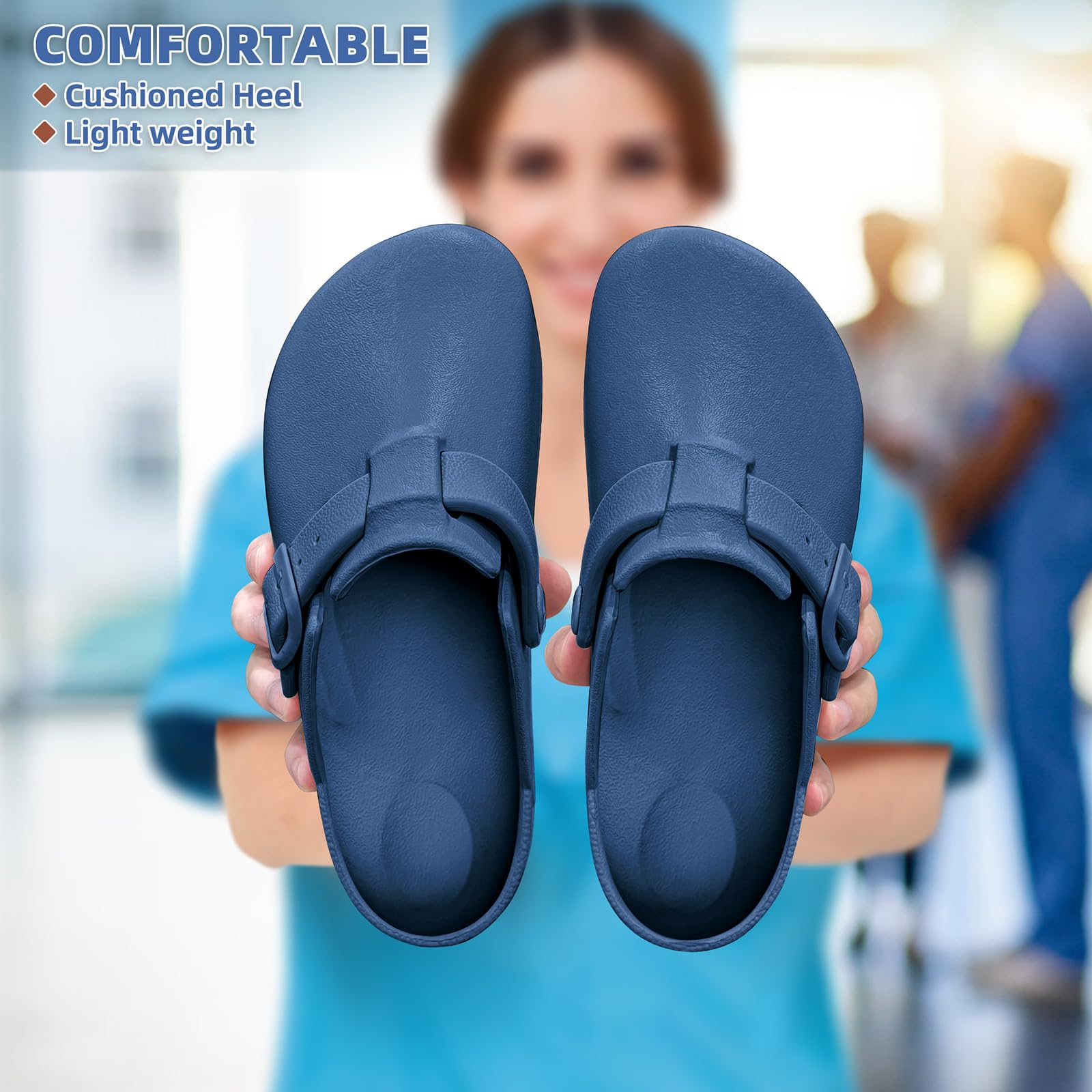 BigAnt Women's Slip-On Clogs - Comfortable Nurse Shoes & Garden Work Mules for Healthcare Professionals & Outdoor Activities | Perfect for Hospitals, Clinics, Gardening & Casual Wear