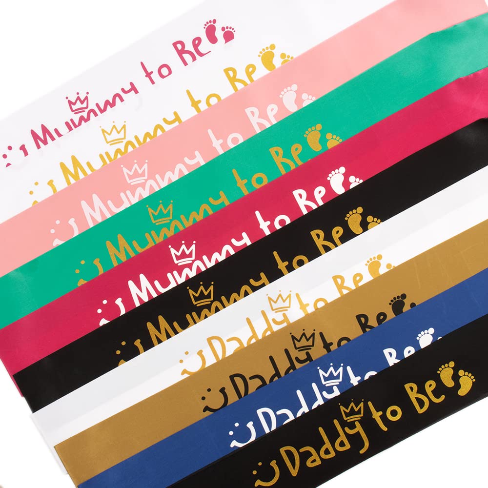 White Mummy to Be Sash with Gold Letters - Elegant Baby Shower Gender Reveal Party Decorations & Favors for Expecting Moms | Perfect for Maternity Photoshoots, Pregnancy Announcements & Baby Celebration Events