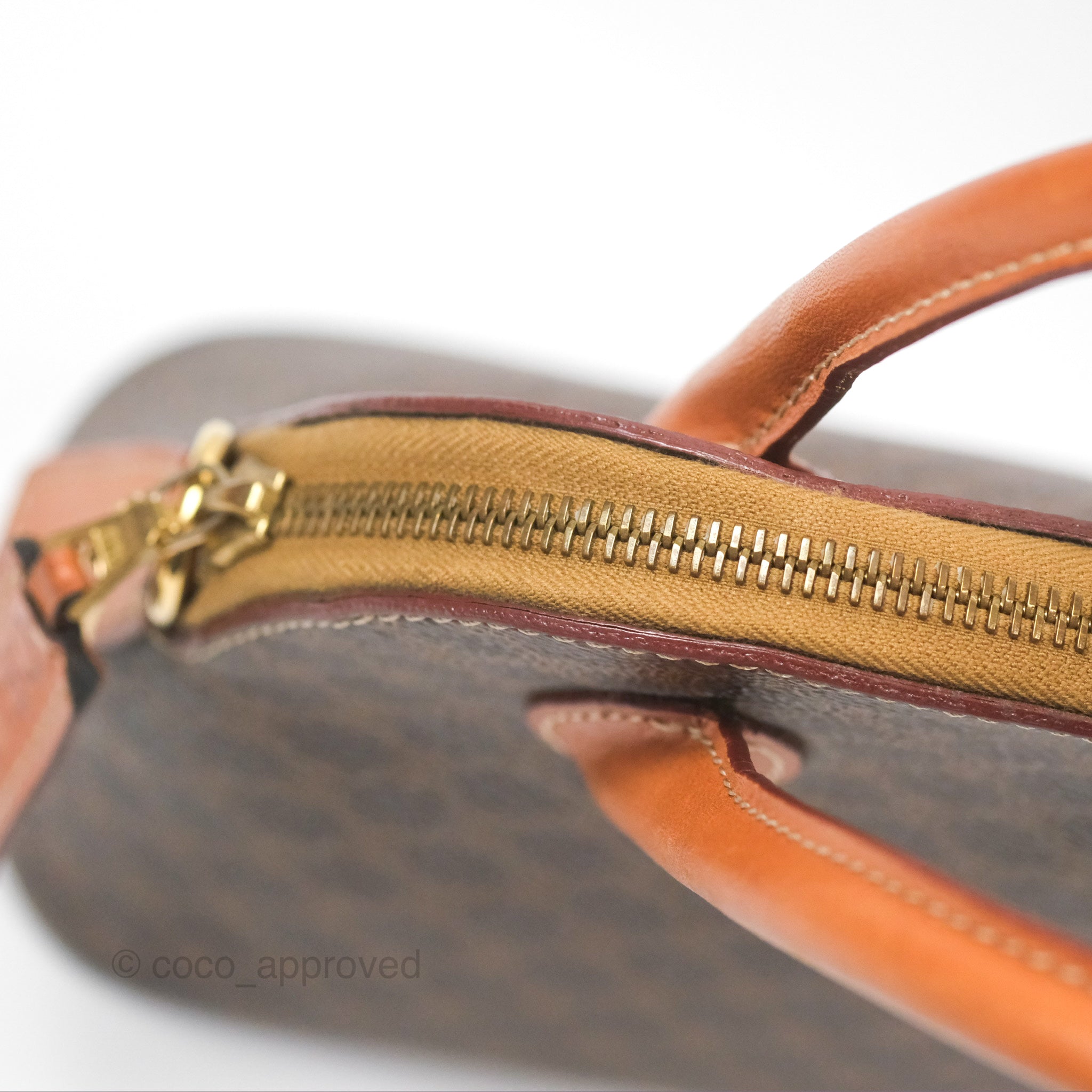 Vintage Celine Macadam Top Handle Handbag in Tan Brown - Perfect for Work, Travel & Everyday Elegance