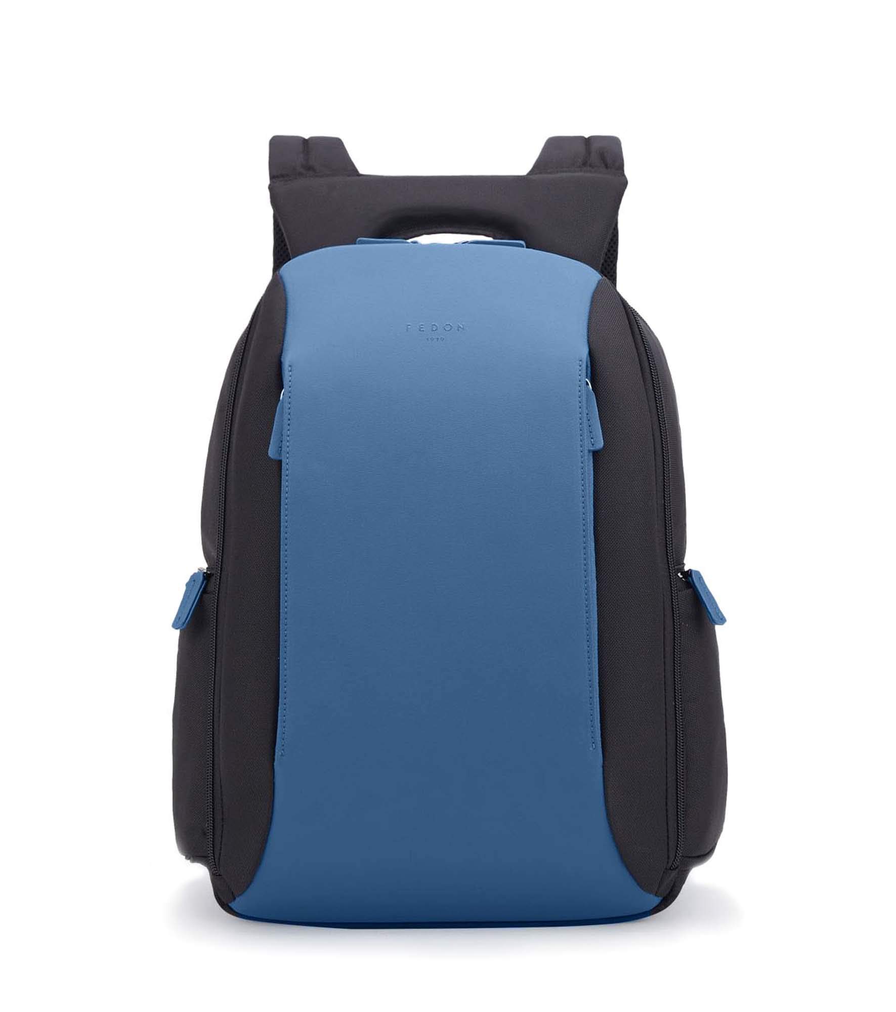 Fedon 1919 Tech 13 Inch Laptop Backpack - Semi-Rigid Water-Resistant Computer Bag for Men & Women - Blue (MZ1930007) - Perfect for Work, School & Travel