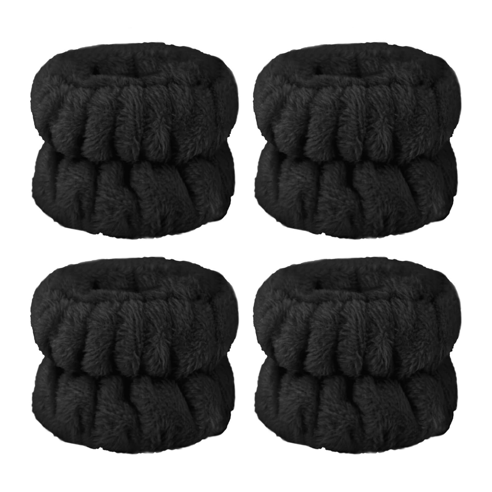**Microfiber Face Washing Wristbands – Absorbent Wrist Towel for Skincare & Makeup, Prevents Water & Cleanser Dripping (Black) – Perfect for Travel, Gym & Daily Face Cleansing**