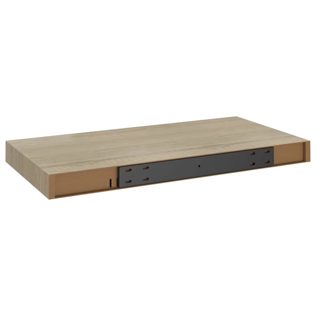 Floating Wall Shelves Set of 4 - Natural Oak MDF Shelves 19.7