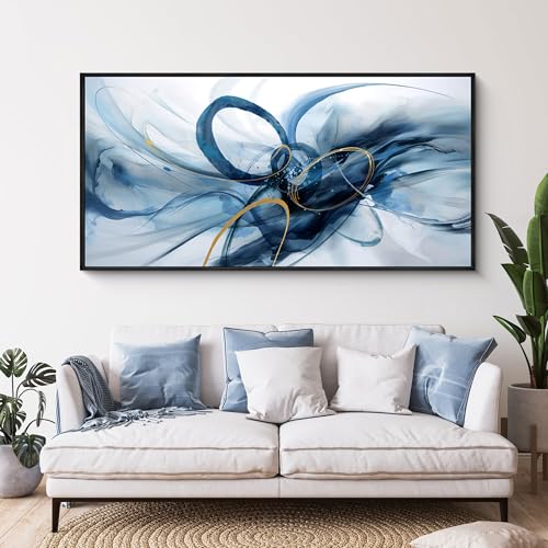 Blue and white and gold+Black Frame