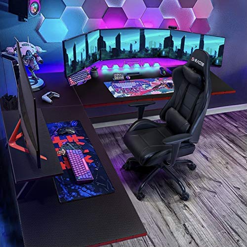 Homall 51 Inch L-Shaped Gaming Desk - Black Corner Computer Desk with Large Monitor Stand | Ergonomic PC Gaming & Home Office Workstation for Writing, Studying & Multi-Monitor Setup