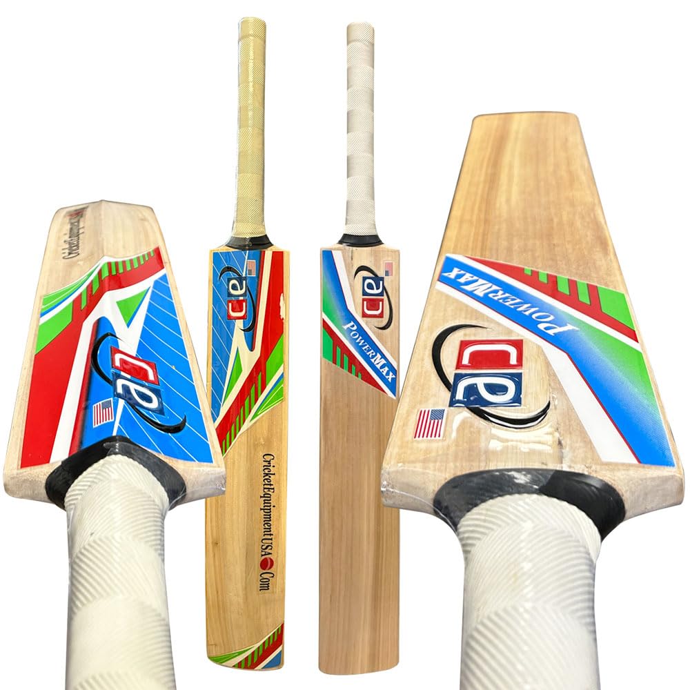 Premium Kashmir Willow Cricket Bat - CE Power Max with Free Bat Cover | Perfect for Practice, Matches & Training | High Performance Cricket Equipment for Players & Enthusiasts