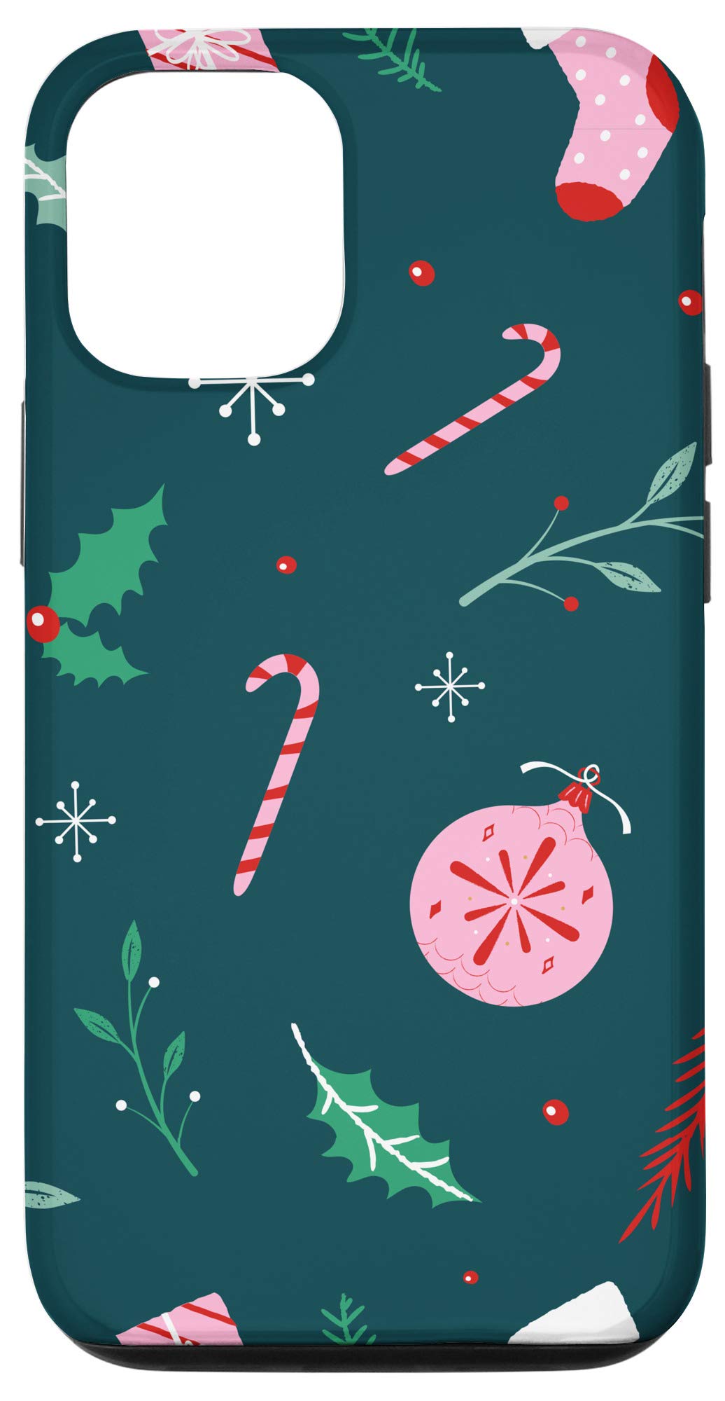 iPhone 12/12 Pro Christmas Gift Set - Festive Socks, Gloves, Candy Cane & Bell Ribbon Case | Perfect Holiday Stocking Stuffer & Secret Santa Gift