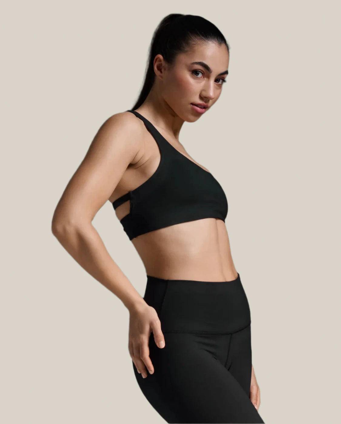 Fluid Open Back Bra Black - Comfortable Lingerie for Yoga, Sleep & Everyday Wear