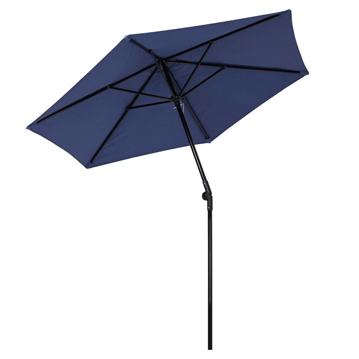 7.5' 6-Rib Tilt Patio Umbrella with Crank Lift - Outdoor Market Umbrella for Garden, Poolside & Backyard - UV Protection & Durable Frame - TheLAShop
