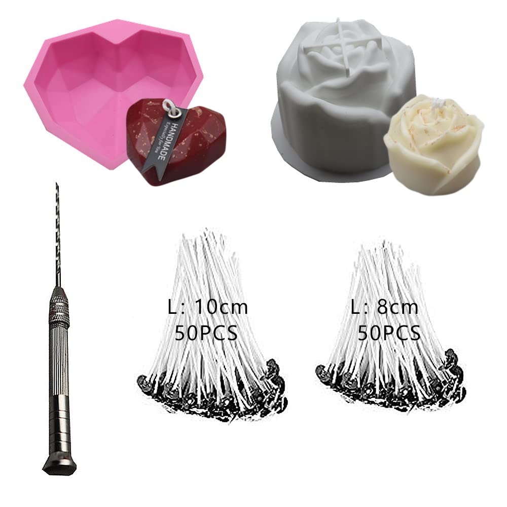 5PCS Silicone Candle Mold Kit - DIY Romantic Valentine's Day Scented Candle & Mousse Cake Molds for Beginners | Perfect for Home Decor, Wedding Favors, and Gift Making