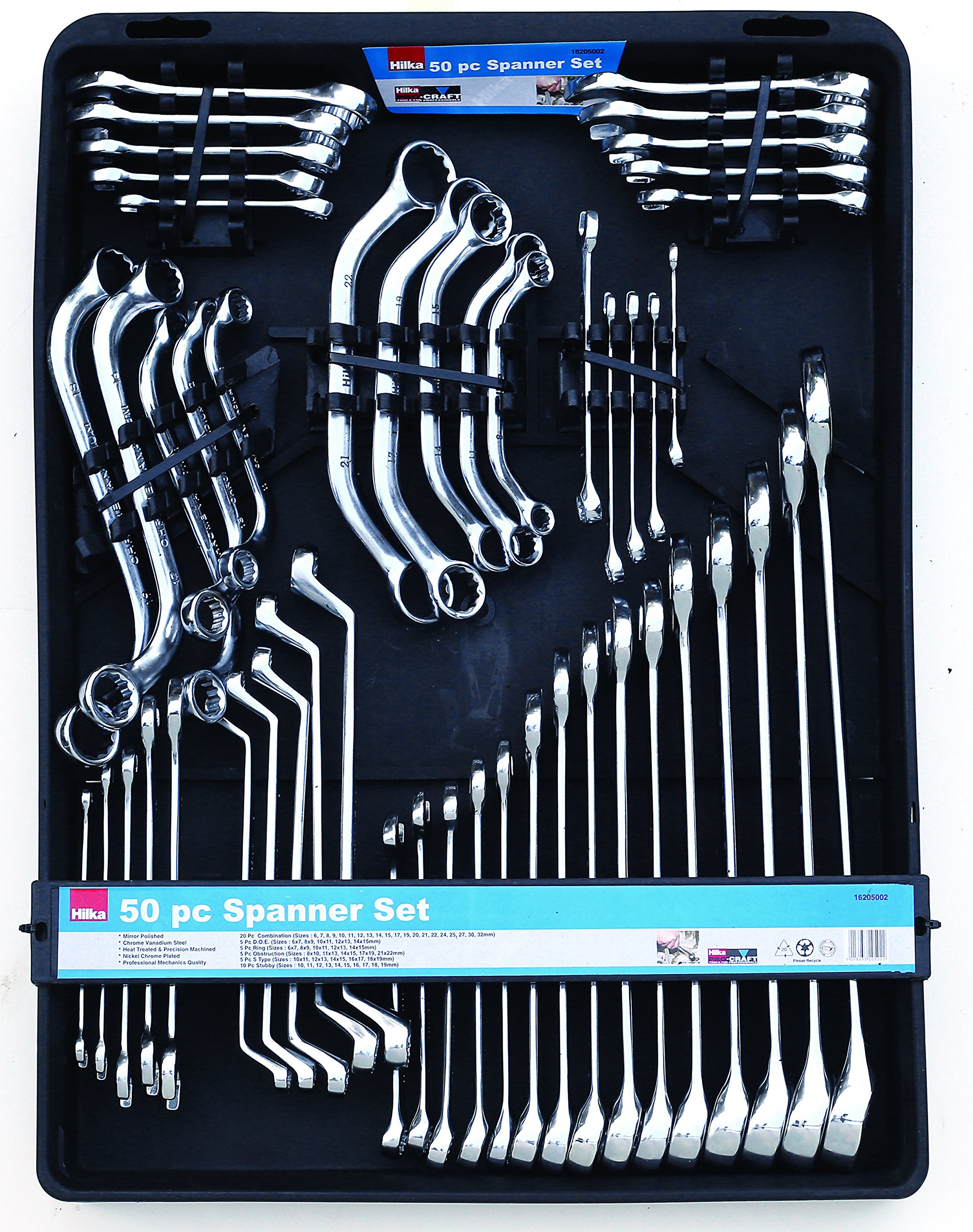16205002 Metric Spanner Set - 10-Piece Chrome Vanadium Steel Wrench Kit for Automotive & DIY Projects | Perfect for Mechanics, Home Repair, and Bike Maintenance