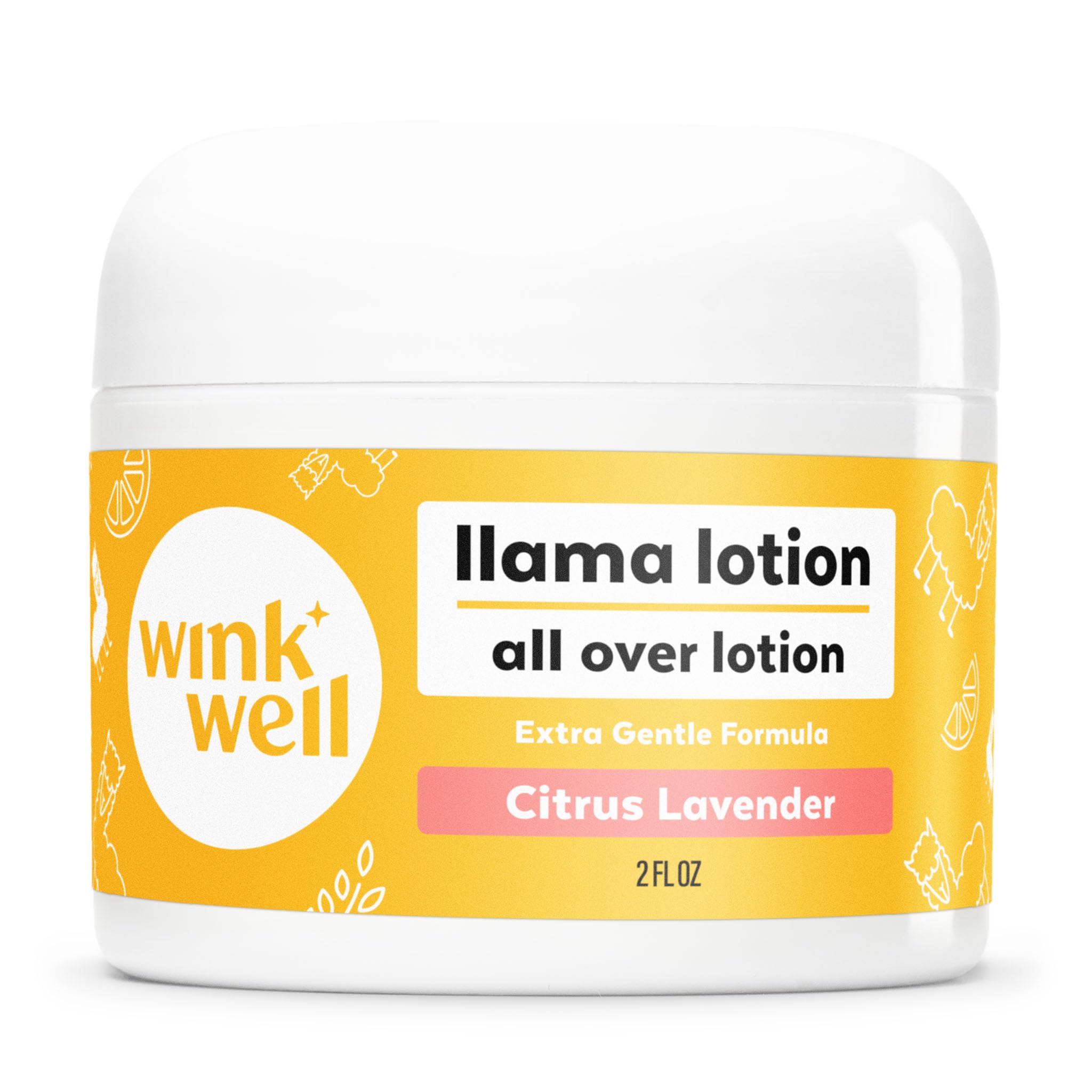 Wink Well Llama Baby Lotion - Gentle Moisturizing Body Lotion for Dry Skin Care | Paraben-Free, Chemical-Free, Dye-Free & Fragrance-Free | Safe for Babies, Kids & Adults | 2 oz Jar | Perfect for Daily Hydration & Sensitive Skin Relief