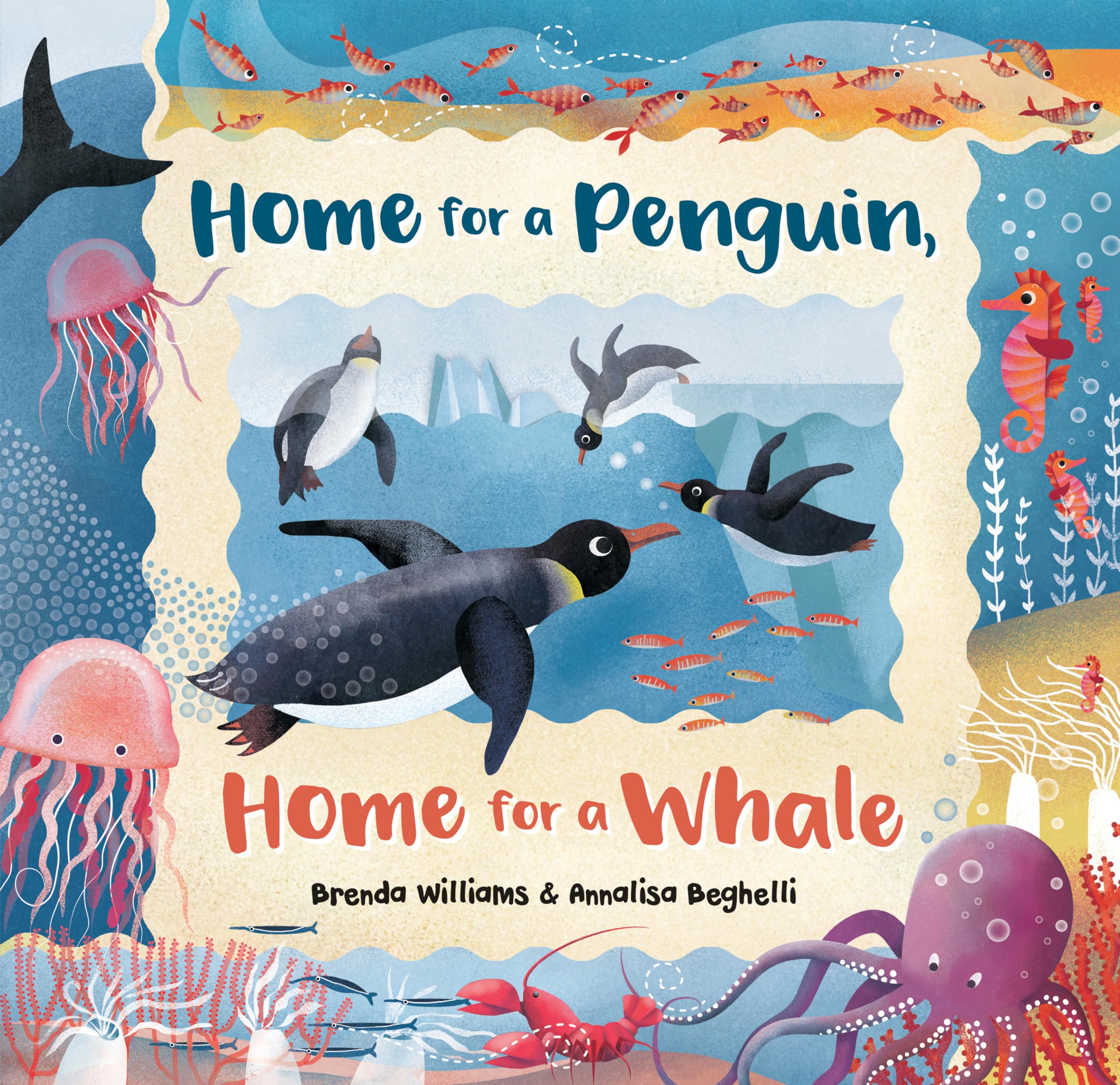 Penguin & Whale Themed Home Decor - Cute Animal Wall Art for Kids Room, Nursery, or Playroom