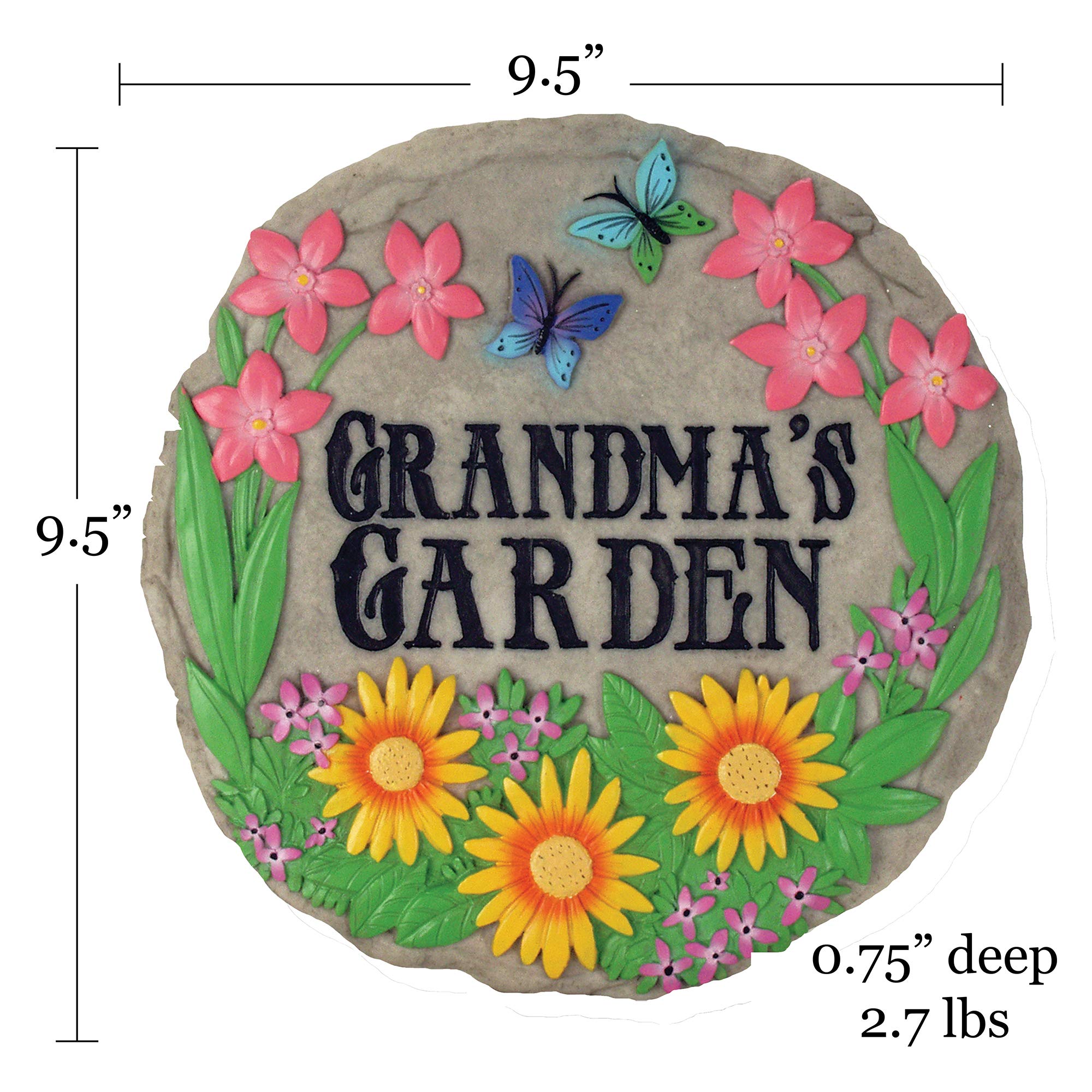 Grandma’s Garden Stepping Stone - Handcrafted Decorative Garden Stone for Outdoor Décor | Perfect for Flower Beds, Pathways & Backyard Landscaping