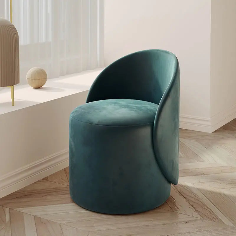 Premium 360° Rotating Lambswool Fabric Stool - Soft & Durable Home Office Chair for Living Room, Bedroom, or Workspace