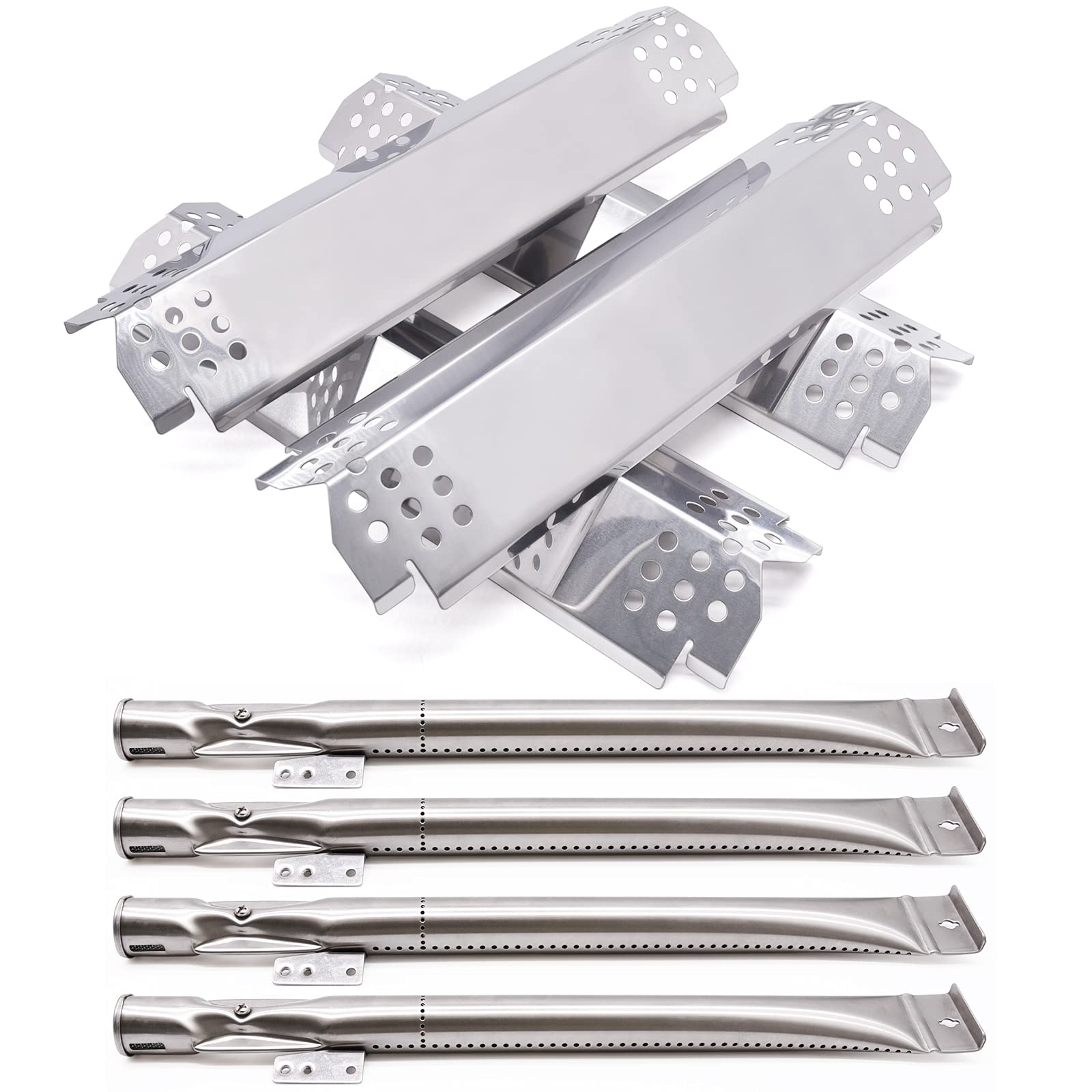 Nexgrill 720-0830H Replacement Grill Burners & Heat Plates - 4 Pack Compatible with Nexgrill 4 Burner 720-0830H, 720-0864, 720-0864M Gas Grills - Perfect for Home BBQ, Outdoor Cooking & Backyard Grilling