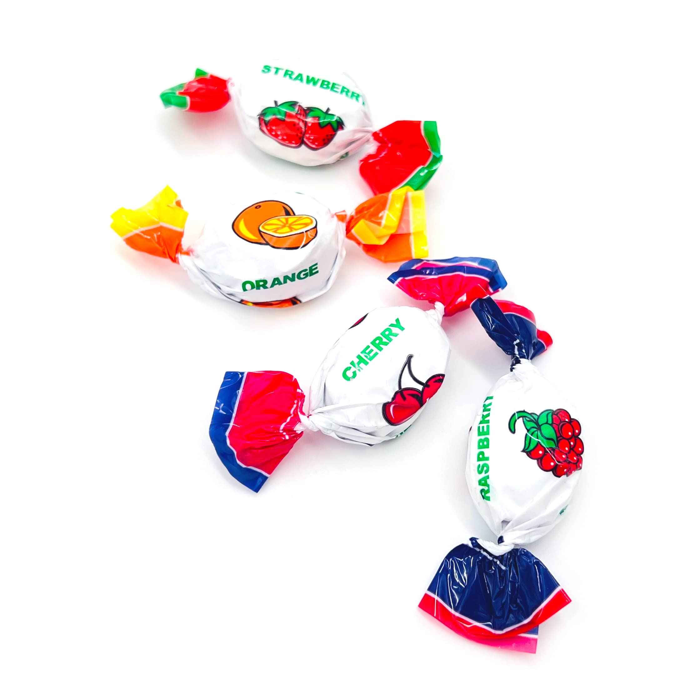 Assorted Fruit Hard Candy - 1 Pound Bag (80 Count) | Individually Wrapped Bulk Candies for Parties, Halloween Treats & Office Snacks
