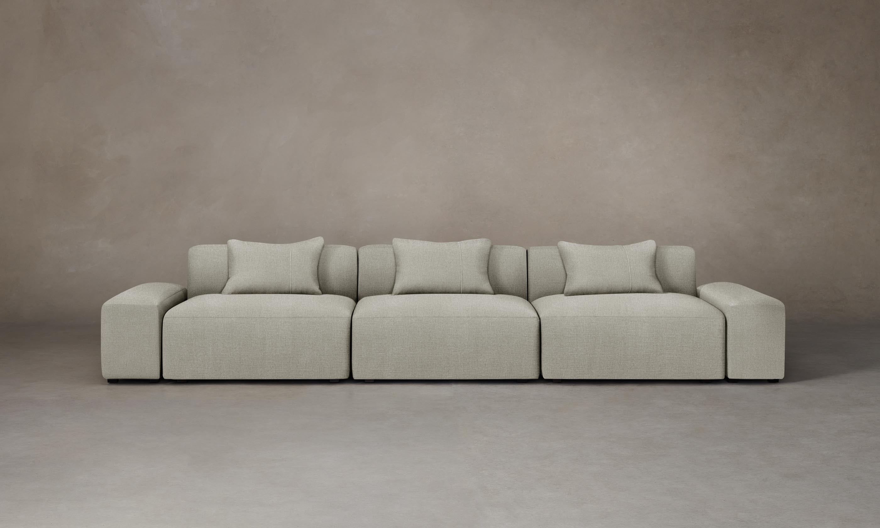 Breuer Modular Sofa - Performance Mélange Weave Flint Fabric - Modern Sectional Couch for Living Room, Office & Lounge Areas