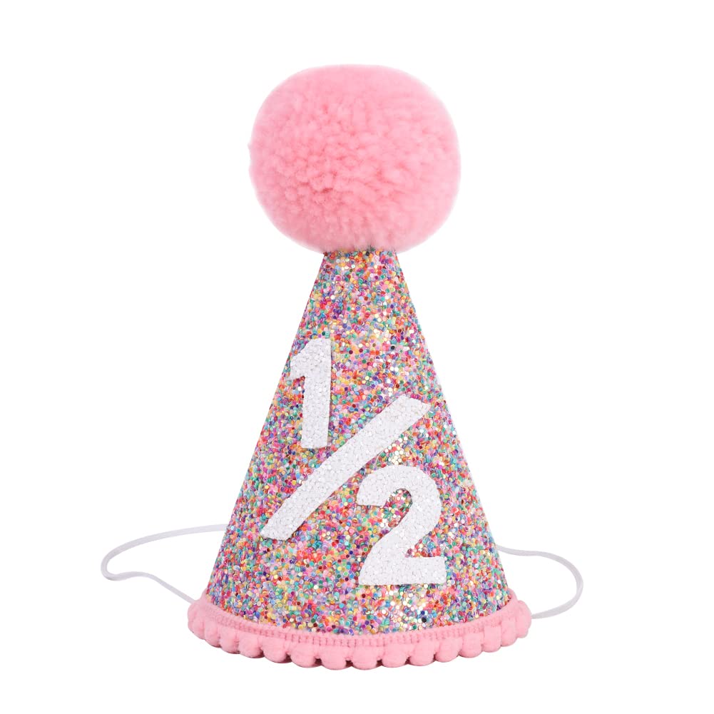 Glitter Rainbow Cone Birthday Hat - Fun Party Decorations for Kids & Adults | Perfect for Birthday Celebrations, Festivals & Themed Events