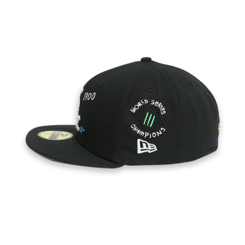 Chicago White Sox Scribble Black 59FIFTY Fitted Hat for Men - Official MLB Baseball Cap for Games, Streetwear & Sports Fashion