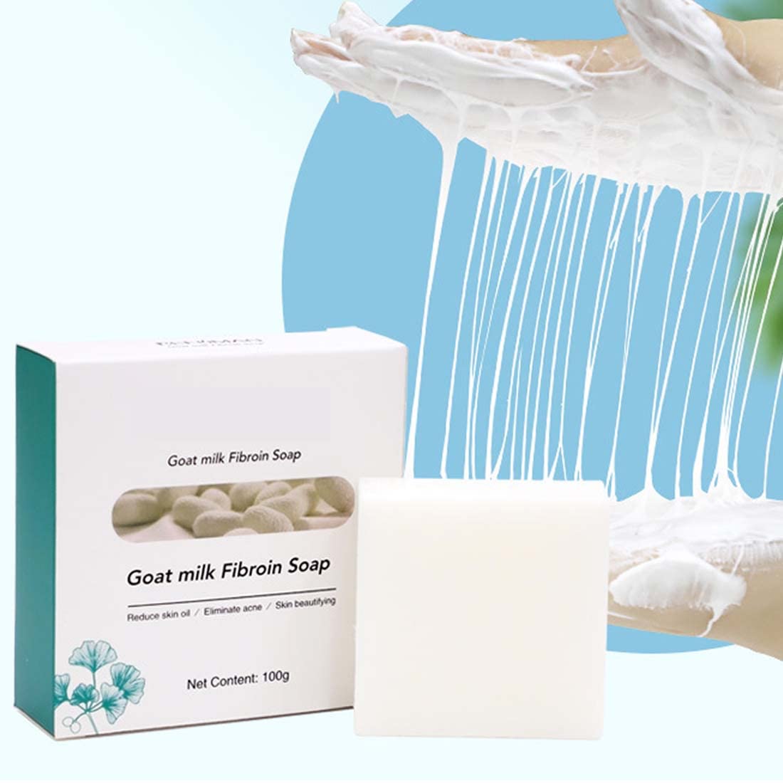 Silk Protein Skin Repair & Brightening Soap - Oil Control, Acne Treatment & Moisturizing Goat Milk Soap for Face & Body - Natural Botanical Cleanser with Bubble Net - Perfect for Daily Skincare, Sensitive Skin & Anti-Aging Routine
