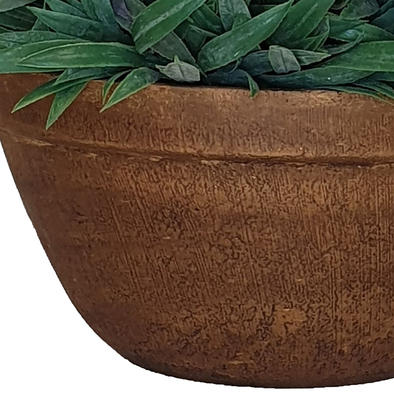 20cm Artificial Green Plant with Purple Flowers by Criterion - Perfect for Home Decor, Office Desk, and Indoor Greenery