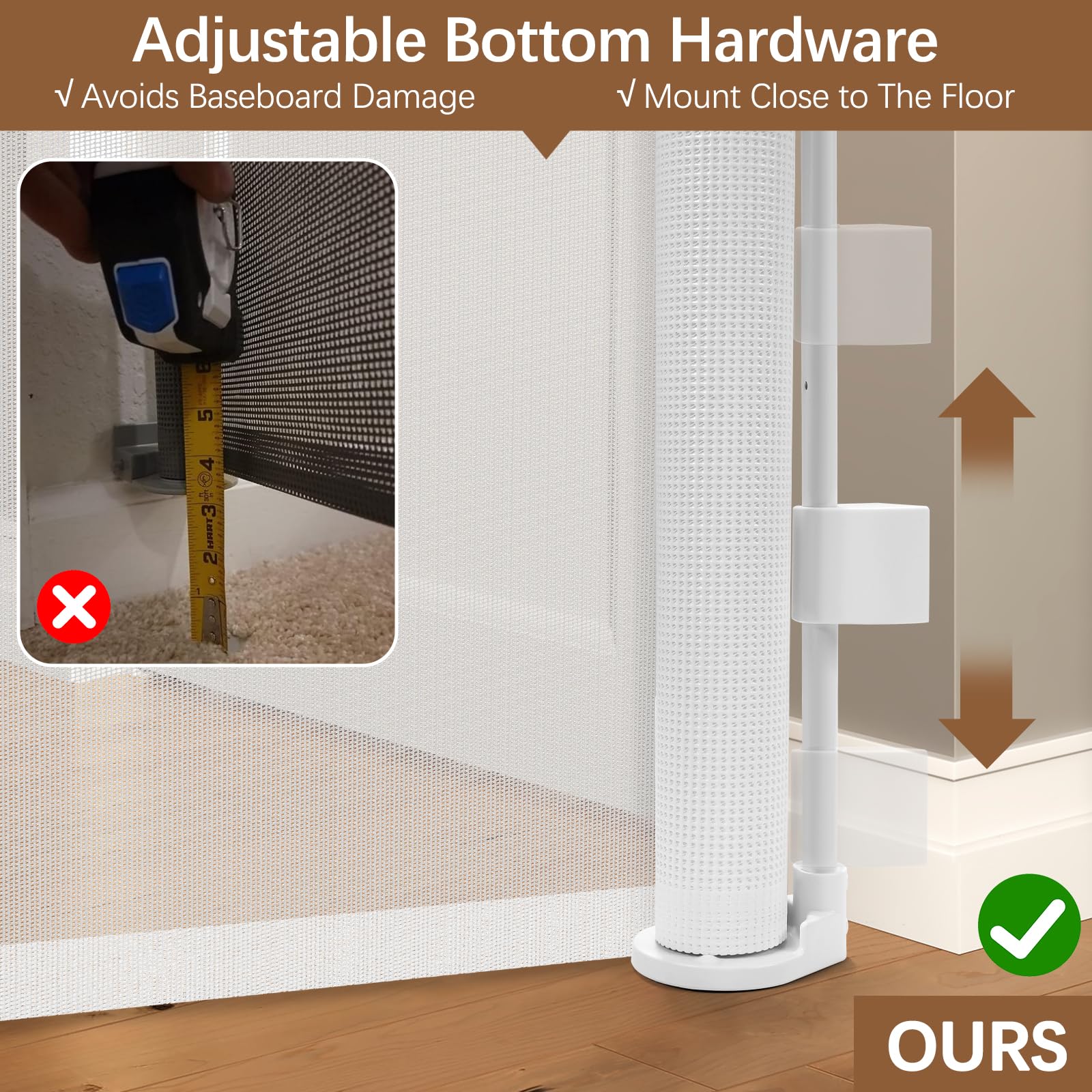 60 Inch Extra Tall Retractable Pet Gate - No Jumping Over, Extends to 55