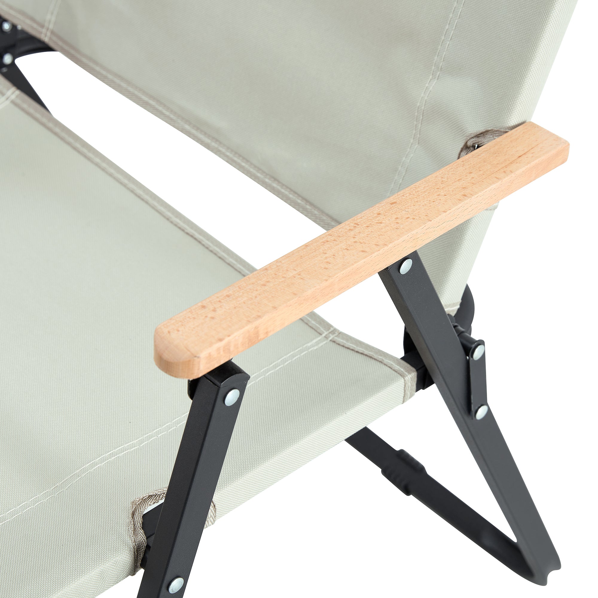 Portable Folding Camping Chair for Outdoor & Indoor Use - Lightweight, Durable, Beige - Perfect for Beach, Picnic, Backyard, BBQ, Party, Patio, and Travel
