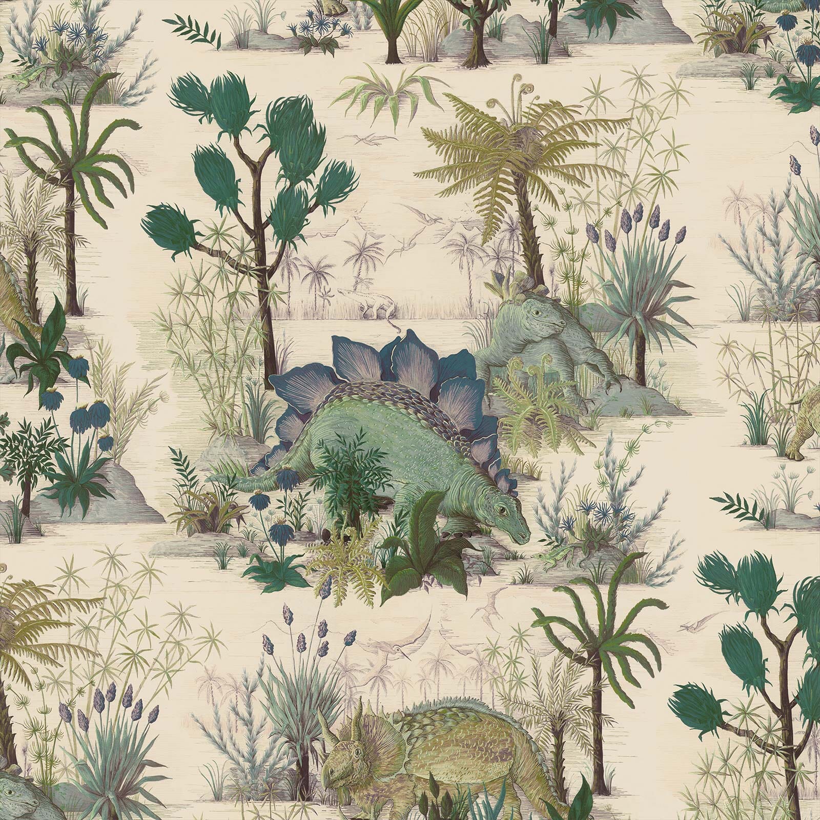 DINOSAURIA Wallpaper - Ecru Color Sample | Premium Removable Wallpaper for Kids Room, Nursery & Playroom Decor