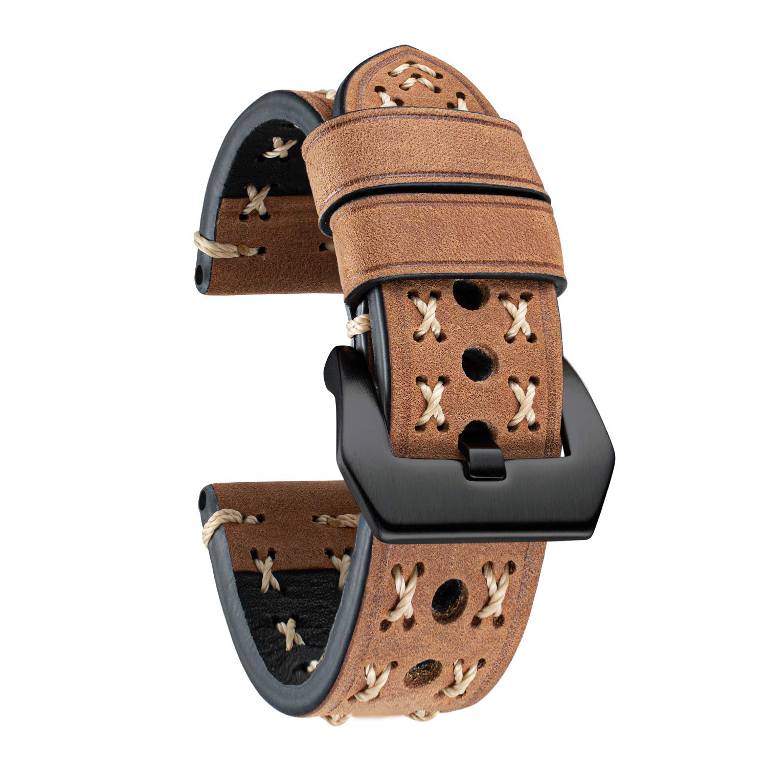 Samsung Galaxy Watch Bands 20mm 22mm - Leather Strap for Huawei Amazfit Smartwatches - Office & Casual Wear